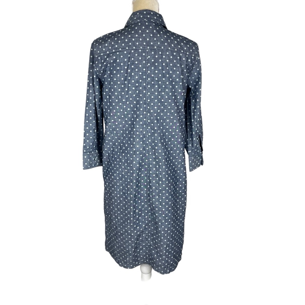 Talbots Polka Dot Chambray Button Down Shirt Dres… - image 4